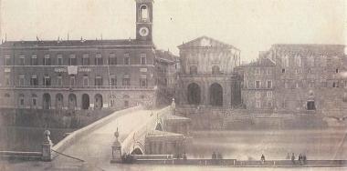 Il ponte di Mezzo cos&igrave; comera nel 1859 (Collezione Van Lint) 