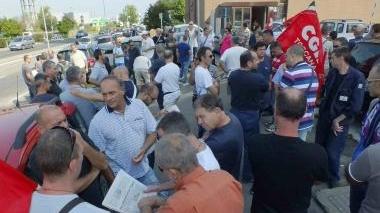 La protesta dei lavoratori della All.co