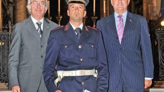 Il sovrintendente della Polstrada di Montecatini Enrico Vannucchi col questore Maurizio Manzo e il prefetto Mauro Lubatti