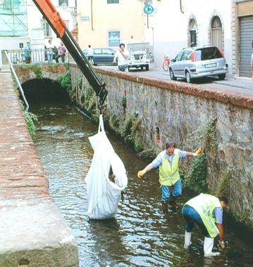 Una recente pulizia nel fosso cittadino 