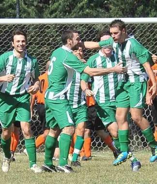 Giocatori della Virtus Bottegone nella gara con Sarripoli   