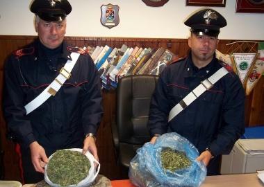 La droga sequestrata dai carabinieri 