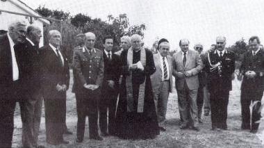 In una foto d’epoca, da sin. Berti, Toschi Stefanini e il generale Jucci