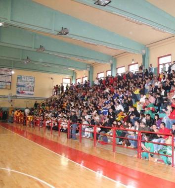<b>FUORI USO.</b> Gli spalti del palazzetto di Camaiore gremiti durante una manifestazione sportiva 