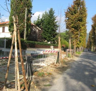 Lavori alla pista ciclabile lungo viale Diaz a Vicopisano