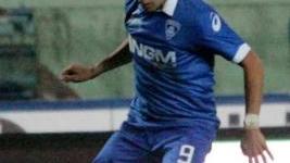 Il centravanti azzurro Claudio Coralli