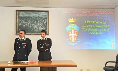 Un momento della conferenza stampa al Comando sulle operazioni antidroga degli ultimi giorni 