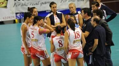 Un timeout delle ragazze biancorosse
