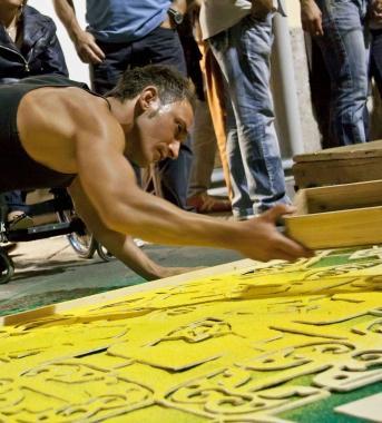 La preparazione di un tappeto 