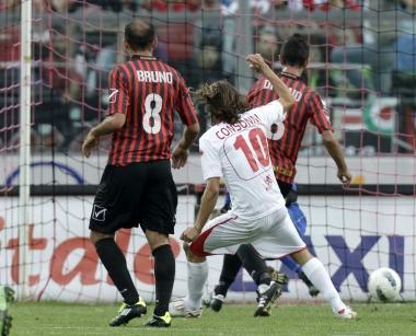 <b>TRE PUNTI</b> Il gol del 2-1 marcato da Consonni al 13 del secondo tempo       