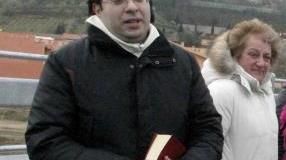 Sopra don Paolo a destra con Betori e il sindaco Mori di Montelupo