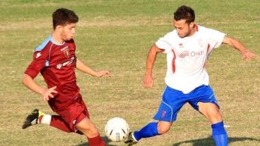 Catassi del Monsummano e, più a destra: Scaffai, in gol per il Ponte Buggianese