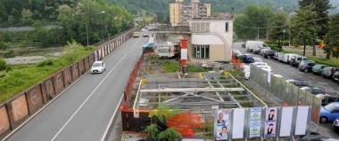 La struttura come si presentava fino a ieri mattina 