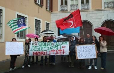 Sit-in dei disoccupati della Giolfo