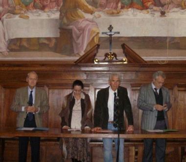 Un momento del protocollo d’intesa e la Certosa