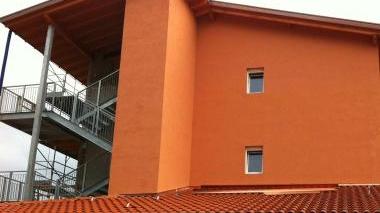 Uno scorcio delle case in costruzione