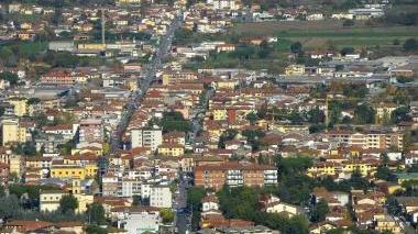 Una veduta aerea di una parte di Quarrata
