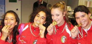 Leila Hamroudi, Kety Ait el Hassan, Cristina Perondi e Kety Iacovangelo del Kin Sori Taekwondo Asd             