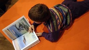 Un bambino immerso nella lettura di un libro