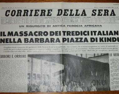 La notizia del massacro come venne riportata allepoca dal Corriere della Sera 