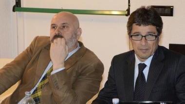 <b>RIFIUTI.</b> Massimo Ricci dell’Ato e Massimo Filipponi di Futura (a destra)