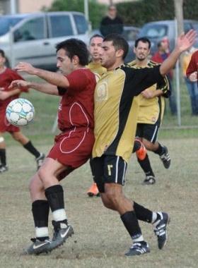 Il Cral Solvay durante un match di campionato Uisp  