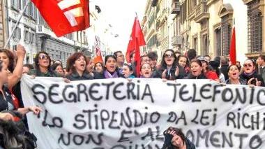 Una protesta dei dipendenti Call&Call