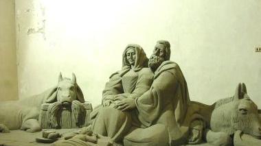 Il presepe di sabbia esposto l’anno scorso a Cutigliano