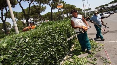 <b>NO AL RUMORE.</b> Giardinieri al lavoro (Foto darchivio) 