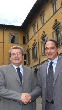 Il presidente della Provincia Lamberto Gestri e il sindaco Roberto Cenni 