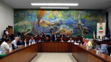 L’aula del consiglio comunale in municipio a Viareggio