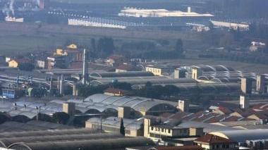 Una veduta dell’area industriale di Montemurlo