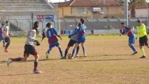 Un momento della partita tra lo Sporting Cecina e il Livorno 9