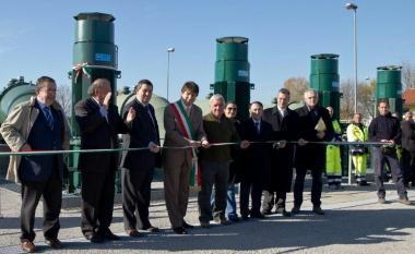 Un momento della inaugurazione del nuovo impianto alla Bufalina  