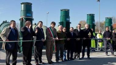 Un momento della inaugurazione del nuovo impianto alla Bufalina