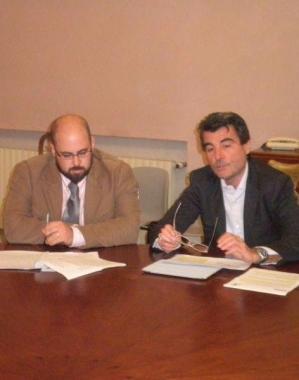 Baccelli (a destra) con Santi 
