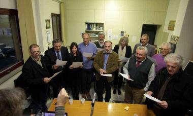 I sindaci impegnati nella registrazione del cd 