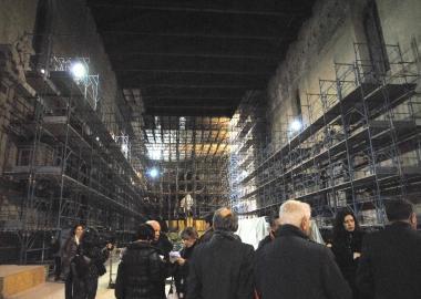 A destra uno degli affreschi trovati dentro lex convento 