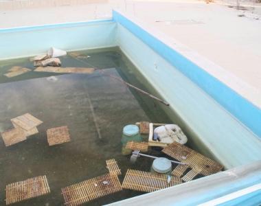 <b>DEGRADO. </b>La piscina abbandonata piena di detriti, &egrave; chiusa da aprile 2009 