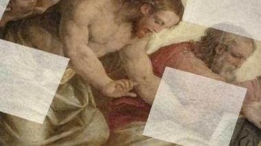 L’intervento della direttrice Alba Macripò Sopra, un particolare dei lavori alla tavola di Vasari