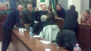 Sopra, Spadaccini (secondo da sinistra) e Rivola (foto piccola)