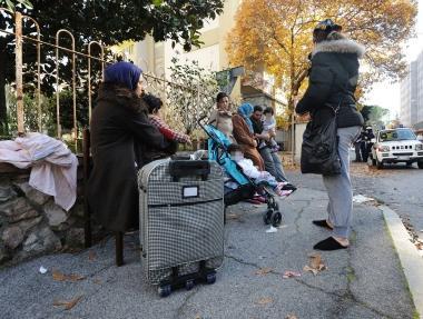 <b>EVACUATA.</b> La famiglia in via Abruzzo 