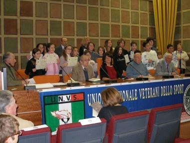 Foto di gruppo dei premiati a Palazzo Gambacorti 