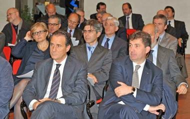Il pubblico alla conferenza stampa di Palazzo dei Vescovi 