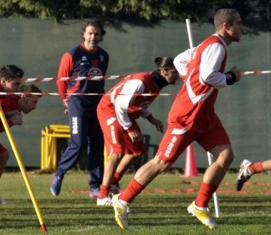 <b>AL PALAZZOLI.</b> Viviani segue gli allenamenti 