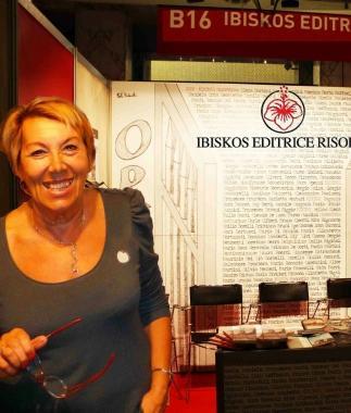 Leditore Antonietta Risolo alla fiera del libro di Roma   