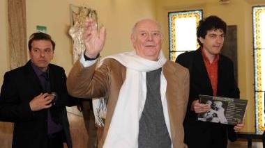 Marco Abbondanza (a destra) con Dario Fo a Palazzo Stefanelli