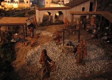 Un particolare del presepe artistico di Petroio
