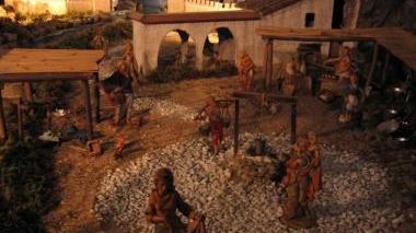 Un particolare del presepe artistico di Petroio