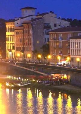 Unimmagine di Pisa di notte  